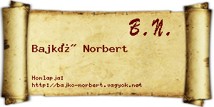 Bajkó Norbert névjegykártya