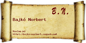 Bajkó Norbert névjegykártya
