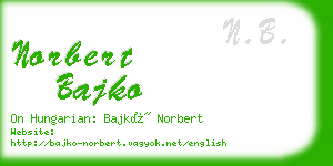 norbert bajko business card